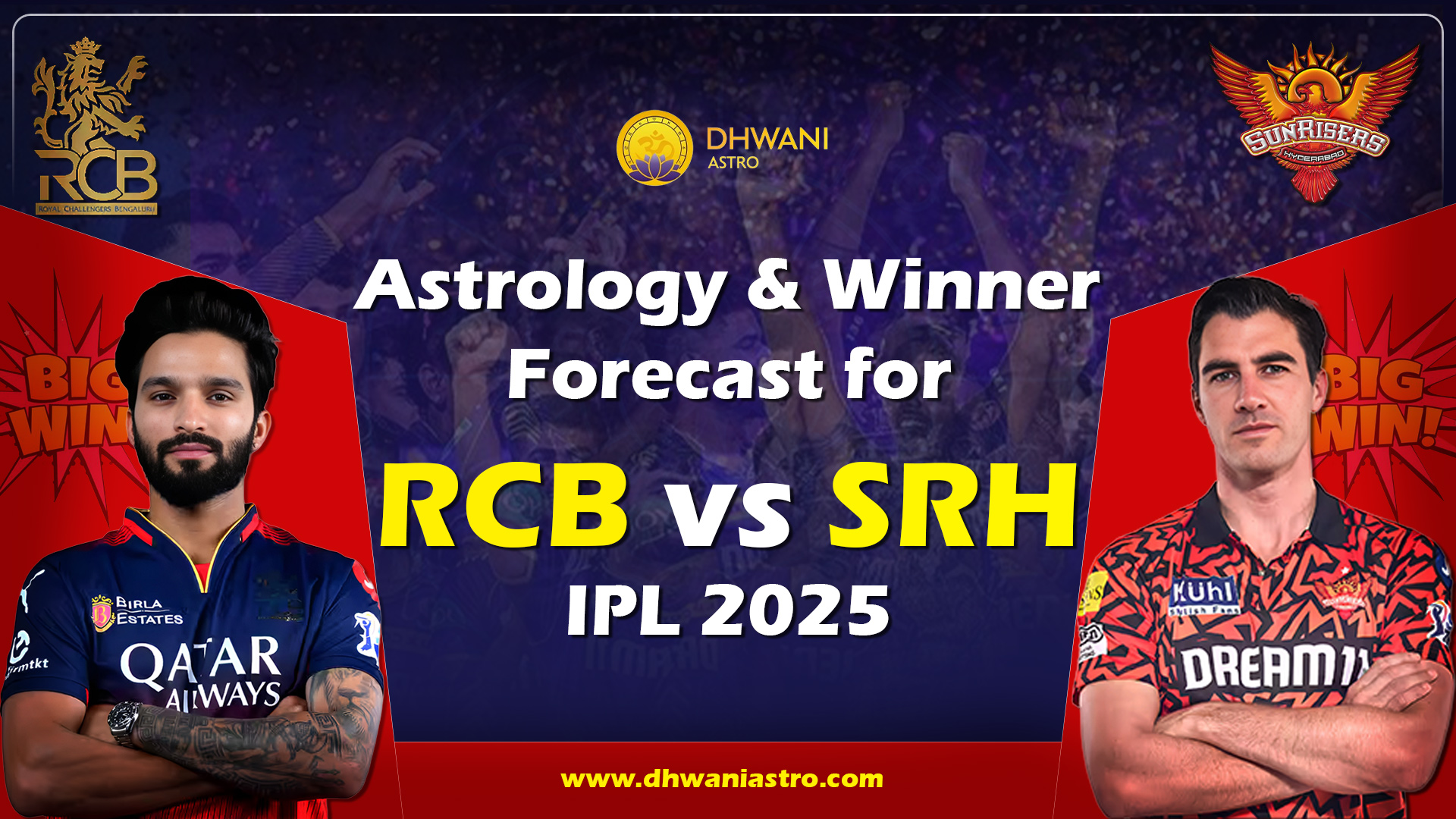 Astrology & Winner Forecast for RCB vs SRH IPL 2025